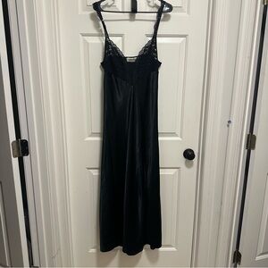 Vtg Victorias Secret Slip Dress Long Silky Sexy Gown Coquette Gold Label Size L